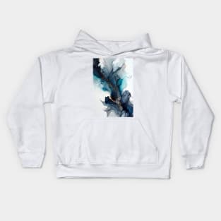 Electric Blue - Abstract Alcohol Ink Art Kids Hoodie